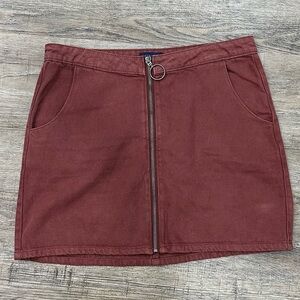 Angel Kiss Rust Mini Skirt with Zipper